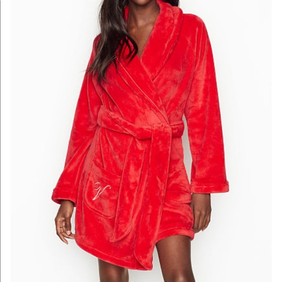 Victoria's Secret Other - Victoria’s Secret Cherry Logo Short Cozy Robe